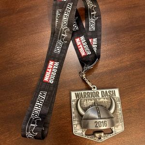 Warrior Nation Warrior Dash 2016 lanyard and 3D medallion